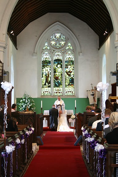 A wedding ceremony at St John the Baptist